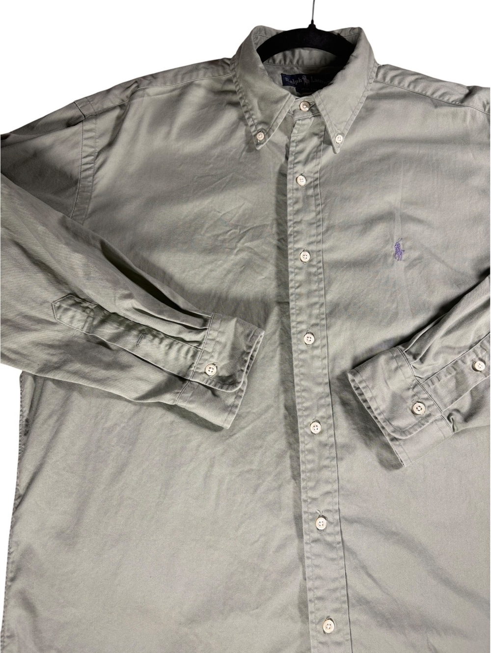 Ralph Lauren Oxford Green Men's Medium Long Sleeve Button-Down Shirt 16/34